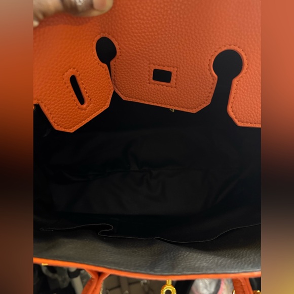 Elegant Orange Handbag (Wirkin) with Floral Accents & Cherries NWT - Picture 7 of 9